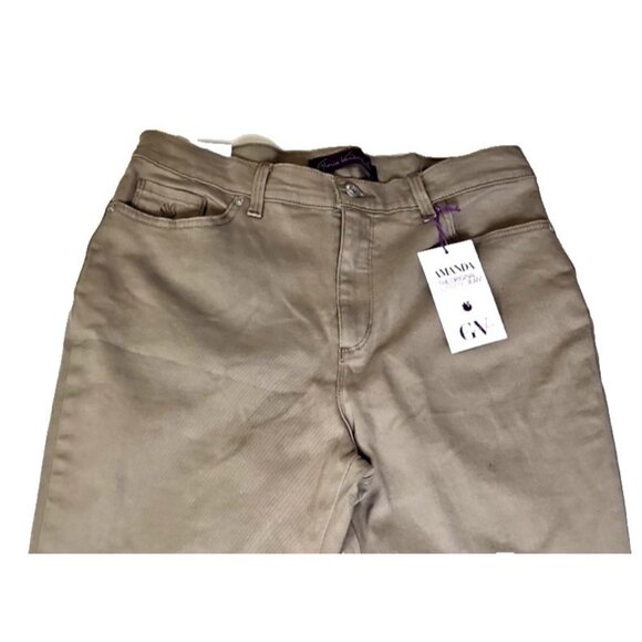 Gloria Vanderbilt Jeans Size 14 Womens Tan Khaki Pants Mid Rise Tapered NWT - Picture 2 of 7